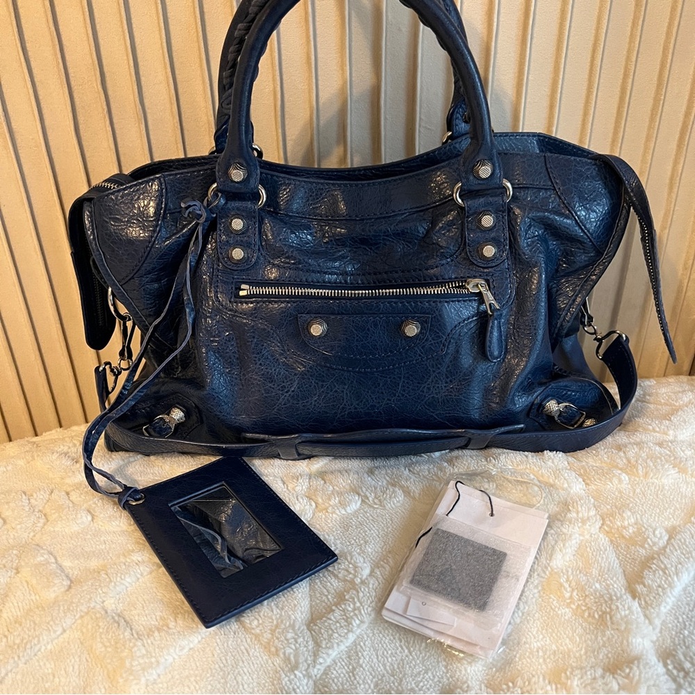 Authentic Balenciaga City - 2013 Blue Mineral G12 Silver Hardware
